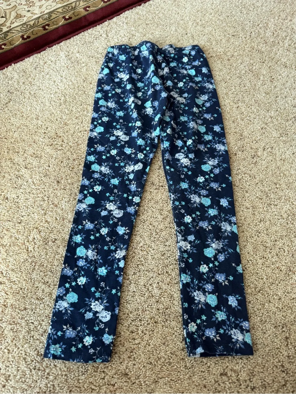Girls blue floral leggings 💙